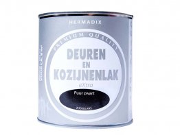 Hermadix Deuren en Kozijnenlak Puur Zwart 0,75L