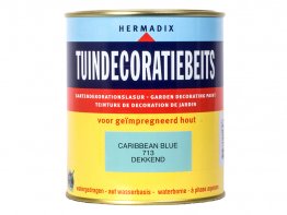 Hermadix tuindecoratiebeits dekkend 713 caribbean blue 0,75L.